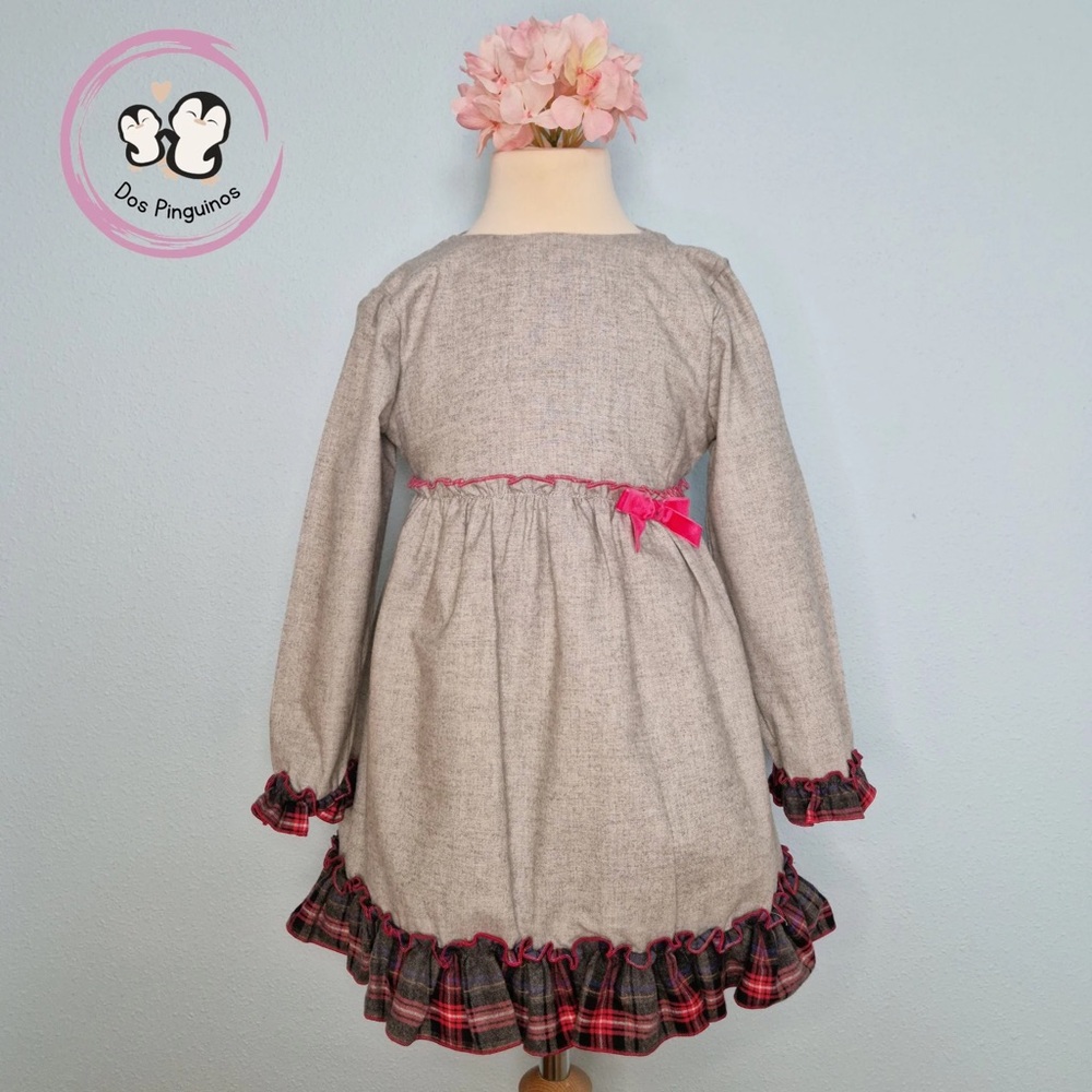 Gray Dress with Pink Accents